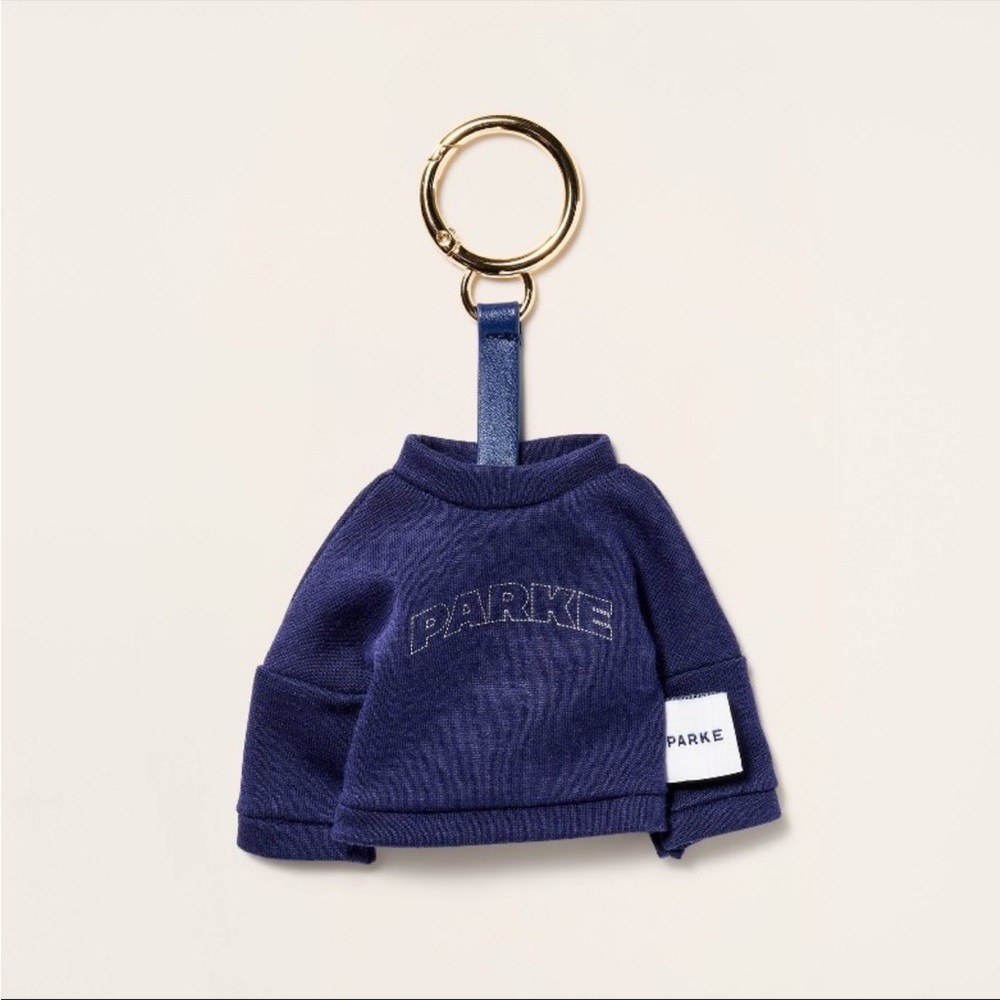 PARKE Target Navy Mini Sweater Keychain with Gold Ring